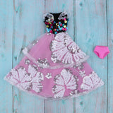 Max Fashion Sequin Gauzy Skirt Dress for 1/6 Blythe Doll Dress Up Accessory Pink