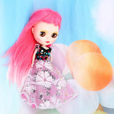 Max Fashion Sequin Gauzy Skirt Dress for 1/6 Blythe Doll Dress Up Accessory Pink