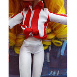 Max Fashion Red Striped Coat & White Loose Pants for 12inch Blythe Doll Dress Up