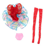Max Fashion Floral Ballet Skirt Dress for 1/6 Blythe Doll Dress Up Accessory Red