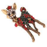 Max Christmas Gift Rhinestone Jewelry Brooch Pin for Women Dolls Decor Deer