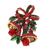 Max Cute Rhinestone Jingle Bell Brooch for Women Girl Doll Christmas Decor Gift