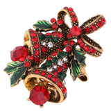 Max Cute Rhinestone Jingle Bell Brooch for Women Girl Doll Christmas Decor Gift