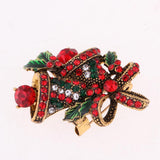 Max Cute Rhinestone Jingle Bell Brooch for Women Girl Doll Christmas Decor Gift