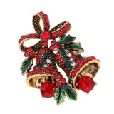 Max Cute Rhinestone Jingle Bell Brooch for Women Girl Doll Christmas Decor Gift