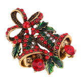 Max Cute Rhinestone Jingle Bell Brooch for Women Girl Doll Christmas Decor Gift