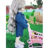 Max Lovely Denim Long Sleeve Jumpsuit Pants for 1/3 BJD Doll Clothes Accessories
