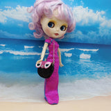 Max 1/6 Doll Shoulder Bag Handbag Satchel Crossbody for Blythe BJD Doll Pink