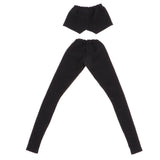 Max 2pcs Fashion Long Trouser Short Pants Suit for 1/6 BJD Girl Dolls Black