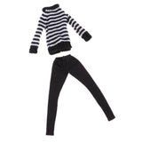 Max Handmade Winter Costume Sweater Pants Trouser For 12inch Girl Dolls Black