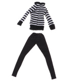 Max Handmade Winter Costume Sweater Pants Trouser For 12inch Girl Dolls Black