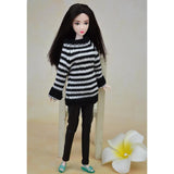 Max Handmade Winter Costume Sweater Pants Trouser For 12inch Girl Dolls Black