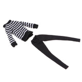 Max Handmade Winter Costume Sweater Pants Trouser For 12inch Girl Dolls Black