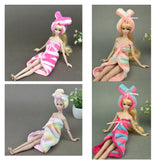 Max 1/6 Girl Doll Plush Bathrobe with Hairband Set Leisure Wear Pajamas Rose Red