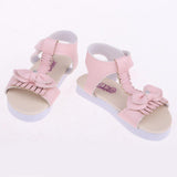 Maxbell Doll Sandals, Doll Shoes Fits 1/3 BJD Girl Dolls, PU Leather Bowknot Shoes Sandals (Pink)