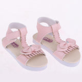 Maxbell Doll Sandals, Doll Shoes Fits 1/3 BJD Girl Dolls, PU Leather Bowknot Shoes Sandals (Pink)