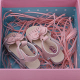 Maxbell Doll Sandals, Doll Shoes Fits 1/3 BJD Girl Dolls, PU Leather Bowknot Shoes Sandals (Pink)