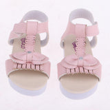 Maxbell Doll Sandals, Doll Shoes Fits 1/3 BJD Girl Dolls, PU Leather Bowknot Shoes Sandals (Pink)