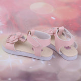 Maxbell Doll Sandals, Doll Shoes Fits 1/3 BJD Girl Dolls, PU Leather Bowknot Shoes Sandals (Pink)