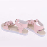 Maxbell Doll Sandals, Doll Shoes Fits 1/3 BJD Girl Dolls, PU Leather Bowknot Shoes Sandals (Pink)