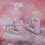 Max 1/3 BJD Ankle Strape Shoes Sandals For Night Lolita Dolls Pink Star