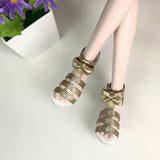 Max 1/3 BJD Ankle Strape Shoes Sandals For Night Lolita Dolls Pink Star