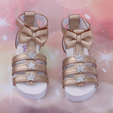 Max 1/3 BJD Ankle Strape Shoes Sandals For Night Lolita Dolls Champagne Gold