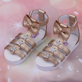Max 1/3 BJD Ankle Strape Shoes Sandals For Night Lolita Dolls Champagne Gold