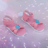 Max 1/3 BJD Ankle Strape Shoes Sandals For Night Lolita Dolls Pink Flower