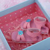 Max 1/3 BJD Ankle Strape Shoes Sandals For Night Lolita Dolls Pink Flower
