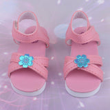 Max 1/3 BJD Ankle Strape Shoes Sandals For Night Lolita Dolls Pink Flower