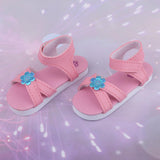 Max 1/3 BJD Ankle Strape Shoes Sandals For Night Lolita Dolls Pink Flower