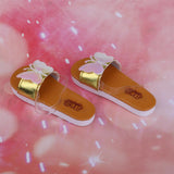 Max Stylish 1/3 BJD Shoes PU Slippers Sandals Flats For Dollfie Accessory Gold