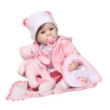 Max Lifelike 22inch Newborn Baby Doll Realistic Toddler Doll Pink Clothes Set