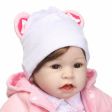 Max Lifelike 22inch Newborn Baby Doll Realistic Toddler Doll Pink Clothes Set
