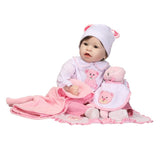 Max Lifelike 22inch Newborn Baby Doll Realistic Toddler Doll Pink Clothes Set