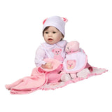 Max Lifelike 22inch Newborn Baby Doll Realistic Toddler Doll Pink Clothes Set