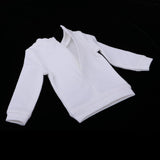 Maxbell Fashion Doll Clothes Round Neck Sweatshirt Pullover Top For 70cm Uncle BJD Outfit Accessory White