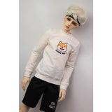 Maxbell Fashion Doll Clothes Round Neck Sweatshirt Pullover Top For 70cm Uncle BJD Outfit Accessory White