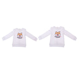 Maxbell Fashion Doll Clothes Round Neck Sweatshirt Pullover Top For 70cm Uncle BJD Outfit Accessory White