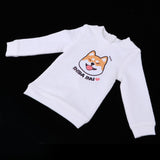 Maxbell Fashion Doll Clothes Round Neck Sweatshirt Pullover Top For 70cm Uncle BJD Outfit Accessory White