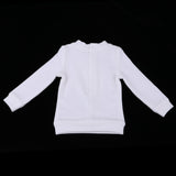 Maxbell Fashion Doll Clothes Round Neck Sweatshirt Pullover Top For 70cm Uncle BJD Outfit Accessory White