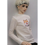 Maxbell Fashion Doll Clothes Round Neck Sweatshirt Pullover Top For 70cm Uncle BJD Outfit Accessory White