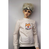 Maxbell Fashion Doll Clothes Round Neck Sweatshirt Pullover Top For 70cm Uncle BJD Outfit Accessory White