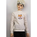 Maxbell Fashion Doll Clothes Round Neck Sweatshirt Pullover Top For 70cm Uncle BJD Outfit Accessory White