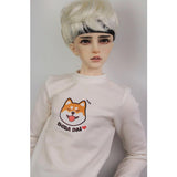 Maxbell Fashion Doll Clothes Round Neck Sweatshirt Pullover Top For 70cm Uncle BJD Outfit Accessory White