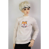 Maxbell Fashion Doll Clothes Round Neck Sweatshirt Pullover Top For 70cm Uncle BJD Outfit Accessory White
