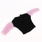 Max Trendy Splicing Plush Sleeve Pullover for Blythe Doll Casual Clothing Pink