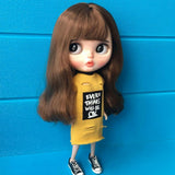 Max Lovely Doll Sleeveless Shift Dress for Blythe Doll Dress up Accs Yellow