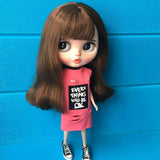 Max Lovely Doll Sleeveless Shift Dress for Blythe Doll Dress up Accs Rose red